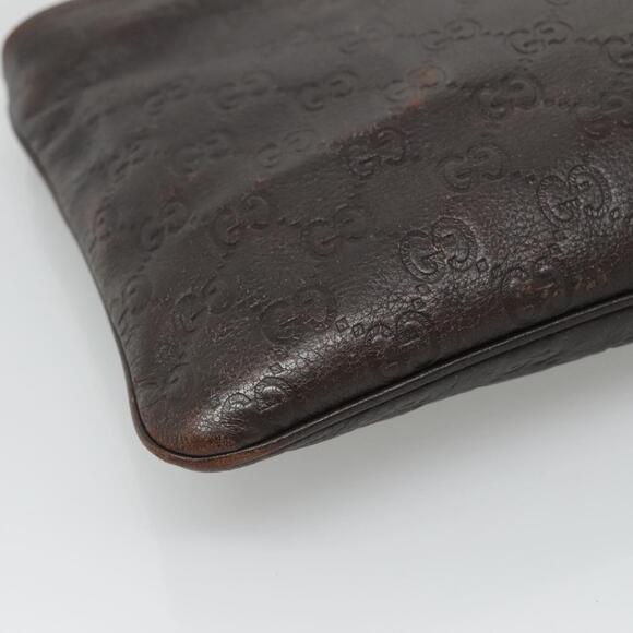 GUCCI GG Canvas Guccissima Bag Leather Dark Brown Gold - Picture 14 of 16